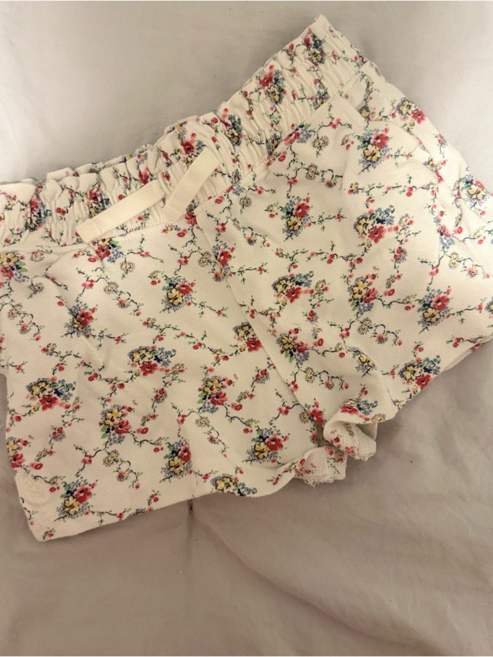 Polo by Ralph Lauren Cream Floral Drawstring Shorts